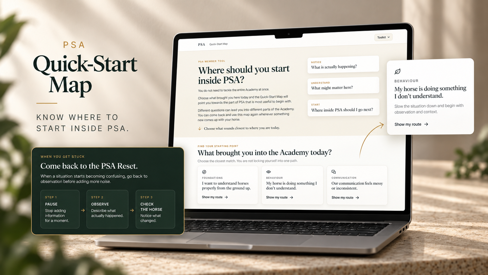 PSA Quick-Start Map — PSA Toolkit preview
